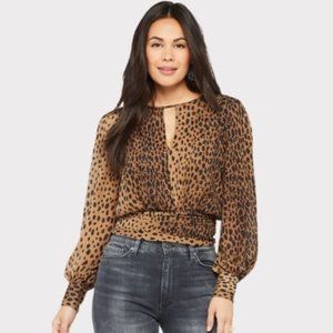 Good American Leopard Keyhole Blouse Sz 22W